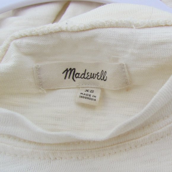 Madewell WAVES CROP T-SHIRT Cream Slouchy XS - Picture 4 of 9